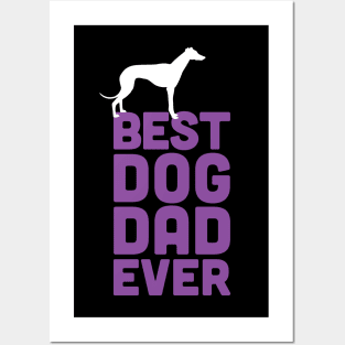 Best Greyhound / Whippet Dog Dad Ever - Purple Dog Lover Gift Posters and Art